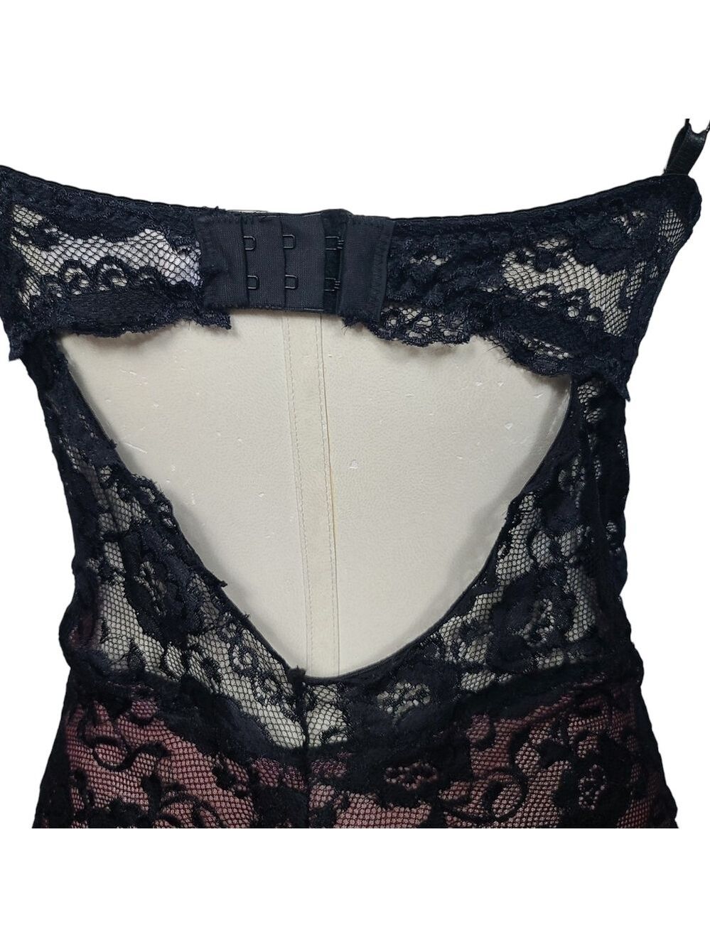 Lingerie Lined Sheer Floral Lace Bodysuit XL - Picture 5 of 10